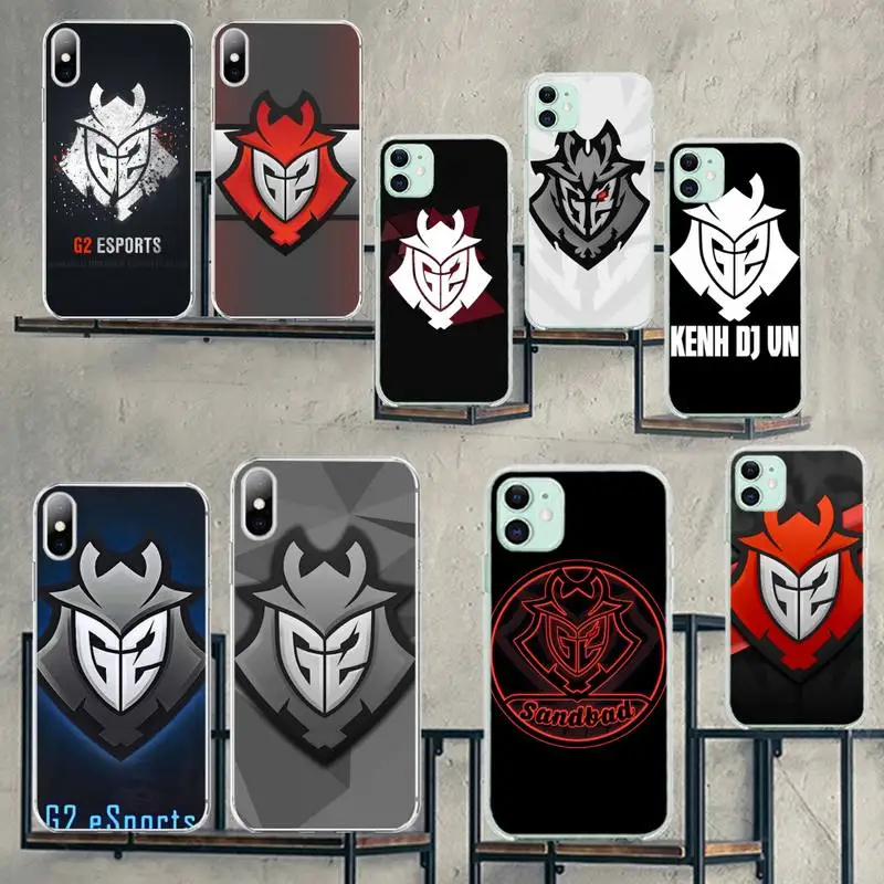 

HPCHCJHM G2 Esports Club Coque Shell Phone Case for iPhone 11 pro XS MAX 8 7 6 6S Plus X 5S SE 2020 XR cover