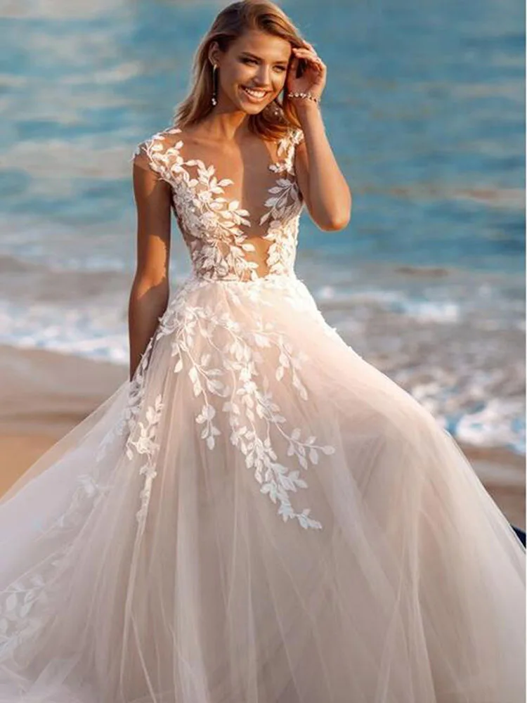 

BAZIIINGAAA Simple Wedding Dress Lace Little Beading Strapless Dress Luxury Wedding Gowns Bridal Can Be Washed Bride Dresses