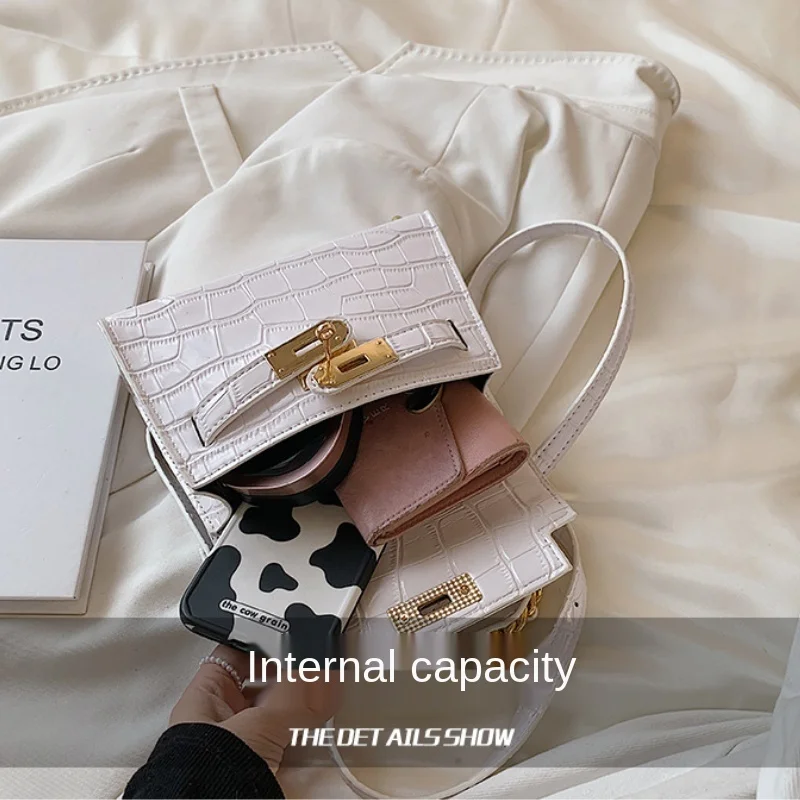 

2021 Luxury Brand Women's Designer Crocodile Pattern Messenger Bag Women's Fashion Rhombus Chain Shoulder Bag