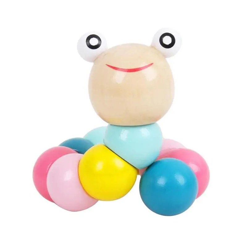 

1set Wooden Rainbow Doughnut Building Blocks Stacking Education Develop childhood Early Toy Intellectual children's Caterpion