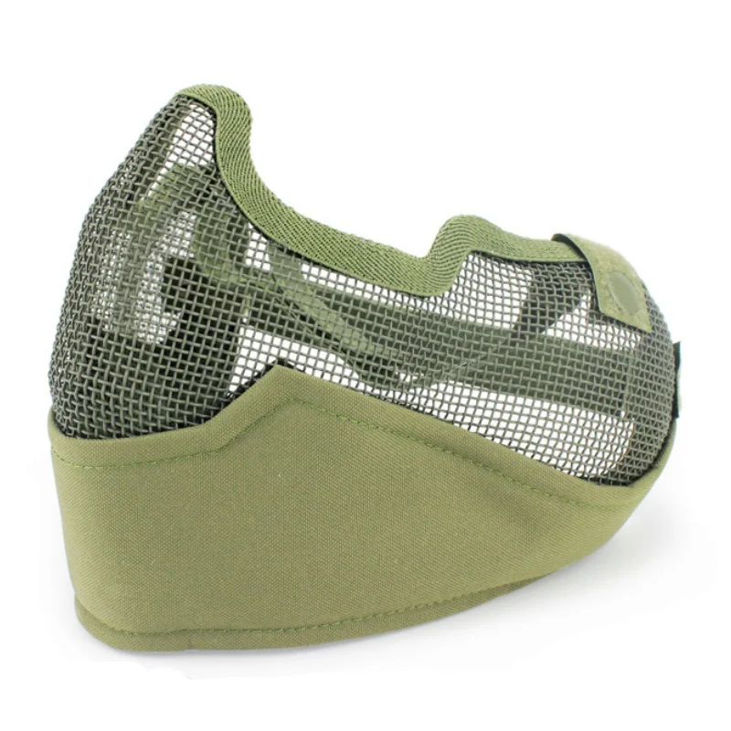 

V2 Skull Half Face Strike Steel Mesh Tactical Paintball Mask Ear Protection Hunting Wargame Military Army Airsoft Masks
