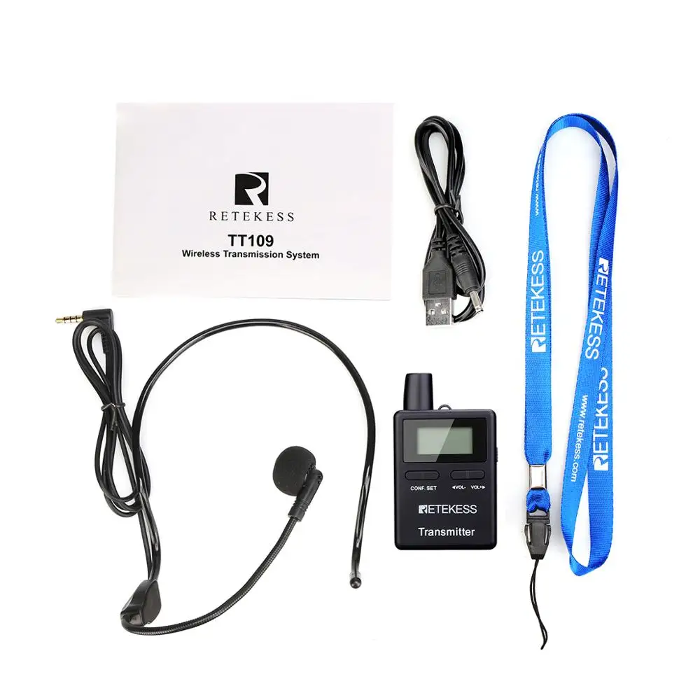 

Retekess TT109 Wireless Transmitter for Wireless Tour Guide System for Traveling Museum Visit Meeting Factory Church