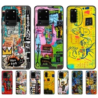black tpu case for samsung galaxy s20 s20 pluss20 ultras20 s20fe back cover ins street graffiti painting