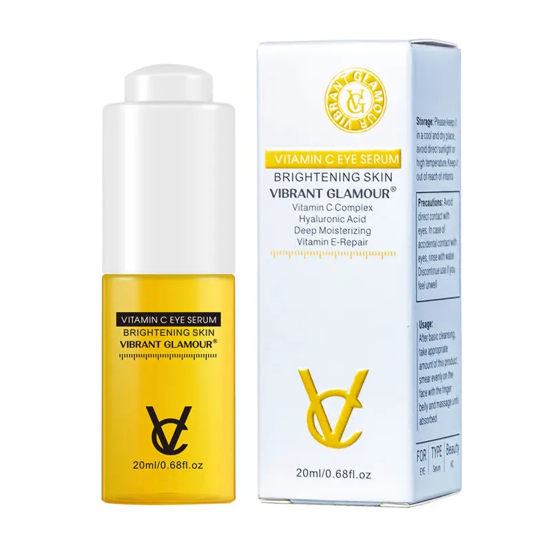 

VIBRANT GLAMOUR Vitamin C Eye Serum Whitening Brighten Anti-Aging Remove Dark Circles Fades Fine Lines Anti-Wrinkle Eye Care