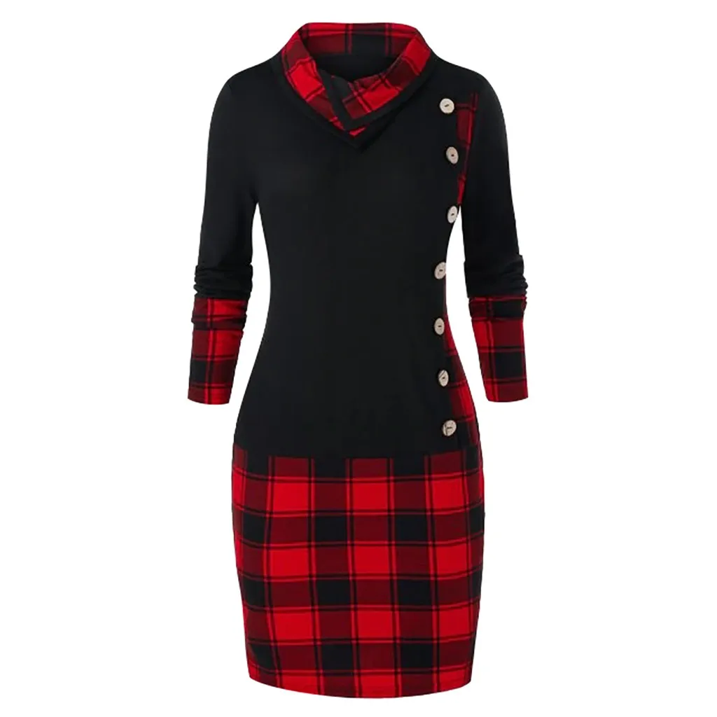 Специальный дизайн длинный свитер для женщин с бантом на завязках в клетку стиле