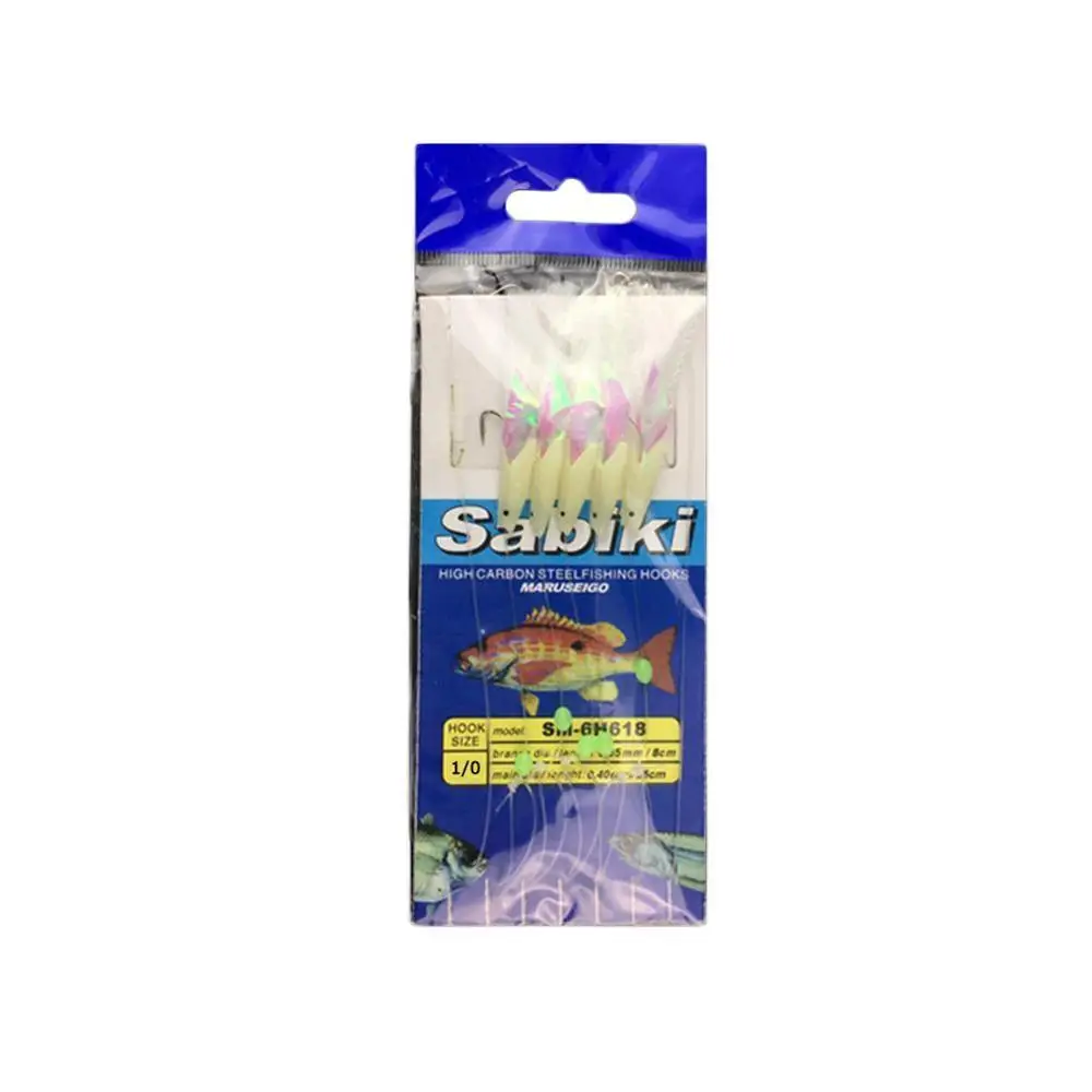 

5PCS/Set Soft Fishing Hooks Luminous Fish Head String Hook Soft Bait Artificial Lure Worn Fake lure Hook 5 Types To Choose
