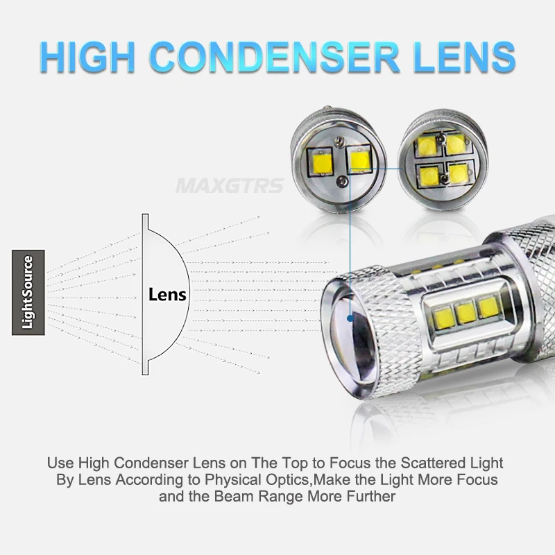 2x W21W светодиодный задний фонарь 30 Вт 50 80 CREE Chip XBD T20 лампа 12 В 7440 стоп сигнал для