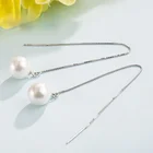 Серьги-гвоздики из серебра пробы с жемчугом