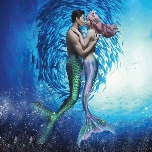customized women mermaid tail for swimming with monofin swimsuit swimmable costume cosplay bathing swimsuit adults girls dress free global shipping