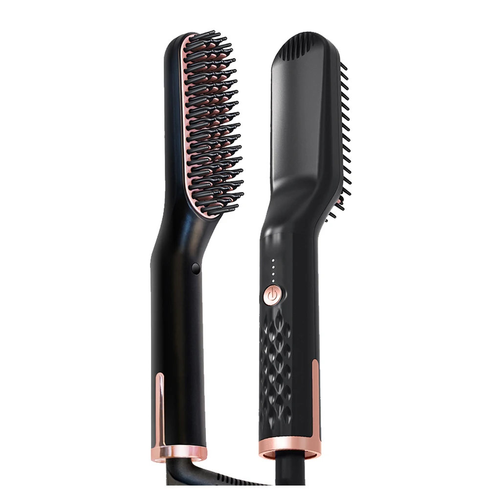 

Щетка для выпрямления бороды, щетка для выпрямления волос iFanze с подогревом, щетка для укладки волос и бороды 3-в-1, Расческа с горячим воздухо...