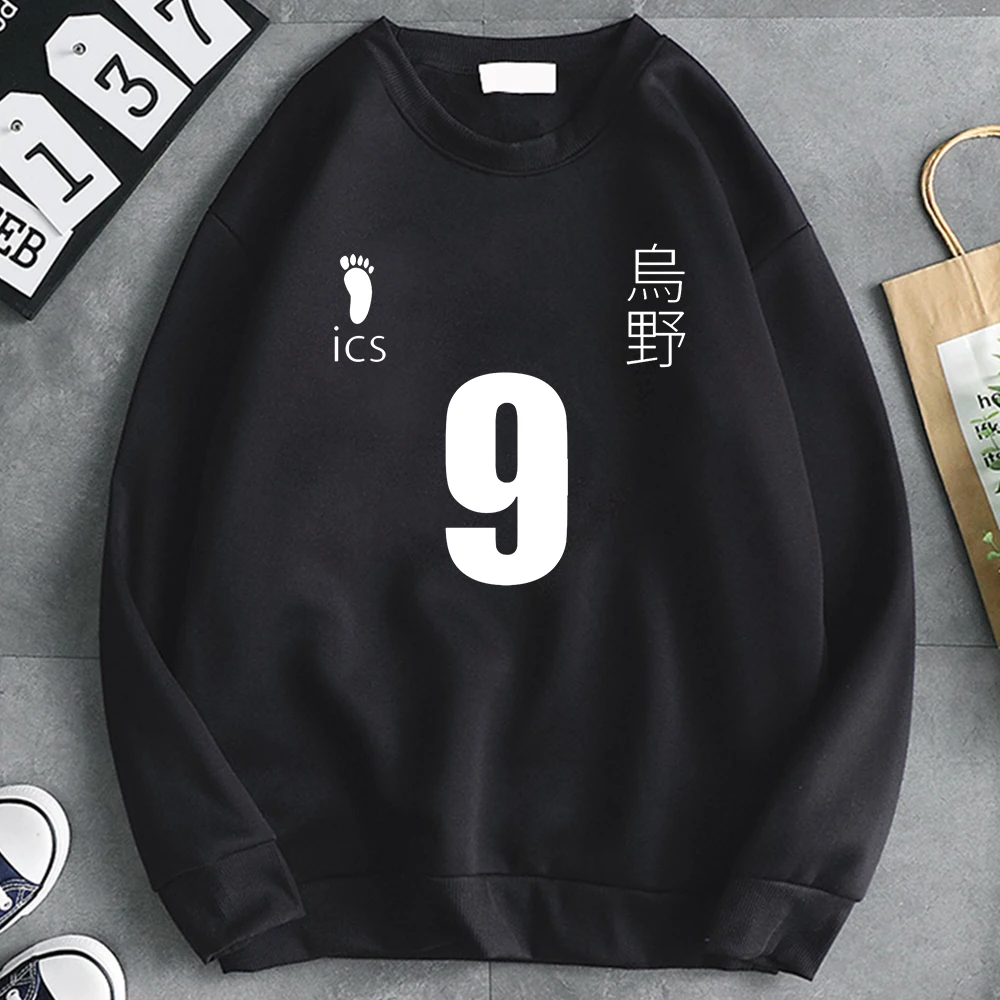 

Толстовка Haikyuu мужская с мультяшным японским аниме принтом, Повседневная Свободная уличная одежда, Модный свитшот с круглым вырезом, флисов...