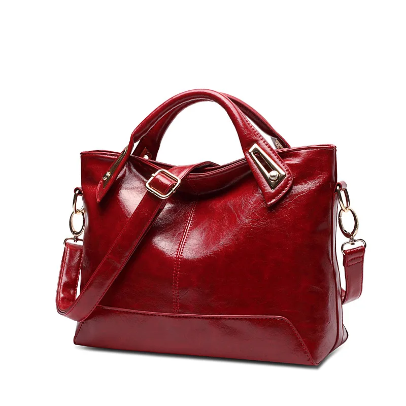 XPSW166 Wine Red Женские Роскошные Дизайнерские Сумочки из восковой кожи высокого качества, женские сумки на плечо, модные брендовые женские Сумки из искусственной кожи - Цвет: XPSW166 Wine Red