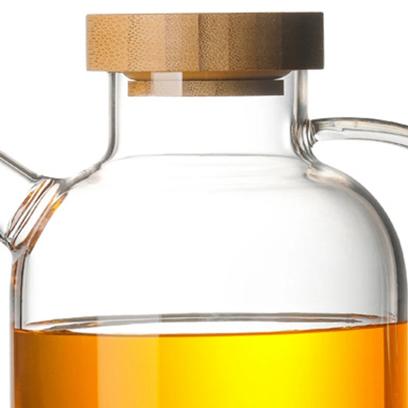 

650Ml Olive Oil Dispenser Bottle Horn Mouth Oil Pot Condiment Oil Glass Bottle Anti-Leak Oil Bottle Vinegar Soy Sauce Bottle Sma