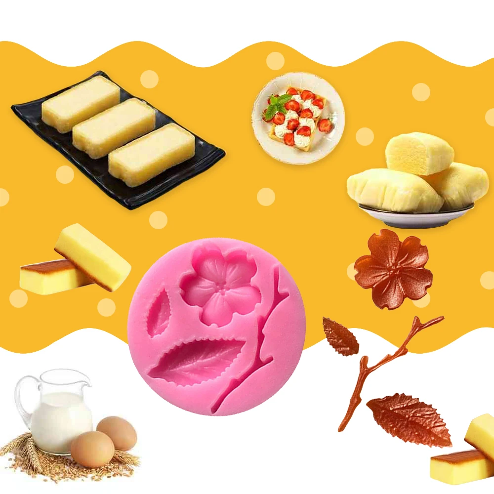 Цветы Листья сахарные формы силиконовые кружева плесень DIY помадка торт