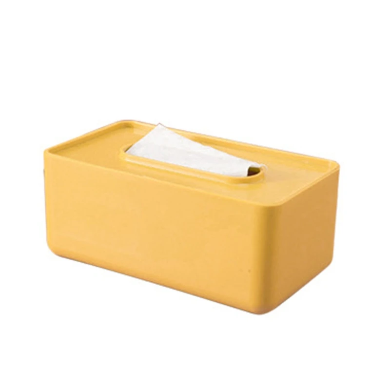 

Q1JB Minimalist Nordic Style Plastic Tissue Box Cover Simple Solid Color Rectangular Napkin Holder Facial Paper Case Dispenser