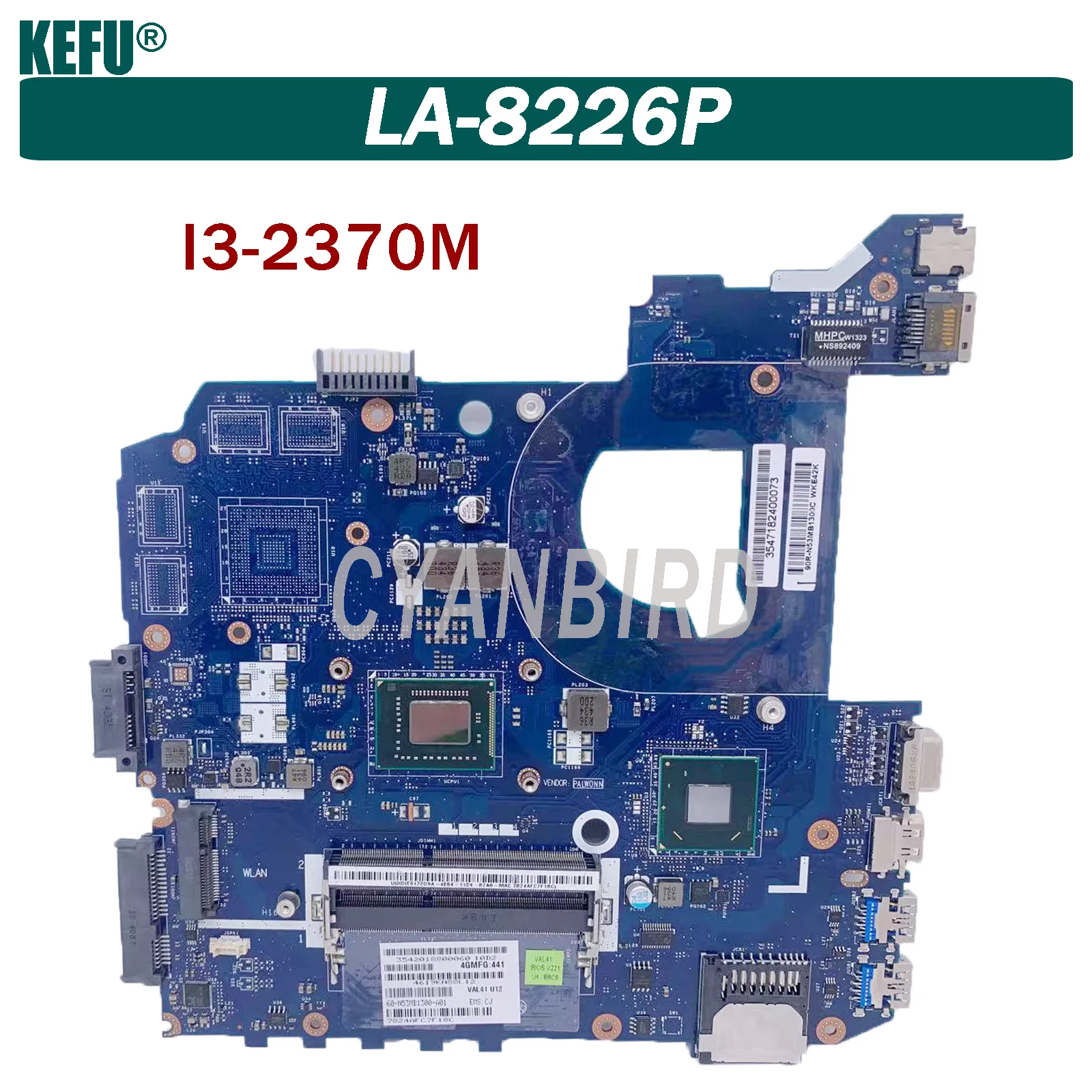 

LA-8226P is suitable for ASUS K45VD A85V A45V K45VJ LA-8226P laptop motherboard with I3-2370M (GM) 100% test OK