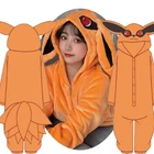 Комбинезоны в стиле аниме ночная рубашка Cosplay Kurama Nine Tailed Fox пижамы унисекс косплей костюм Kurama фланелевая домашняя пижама