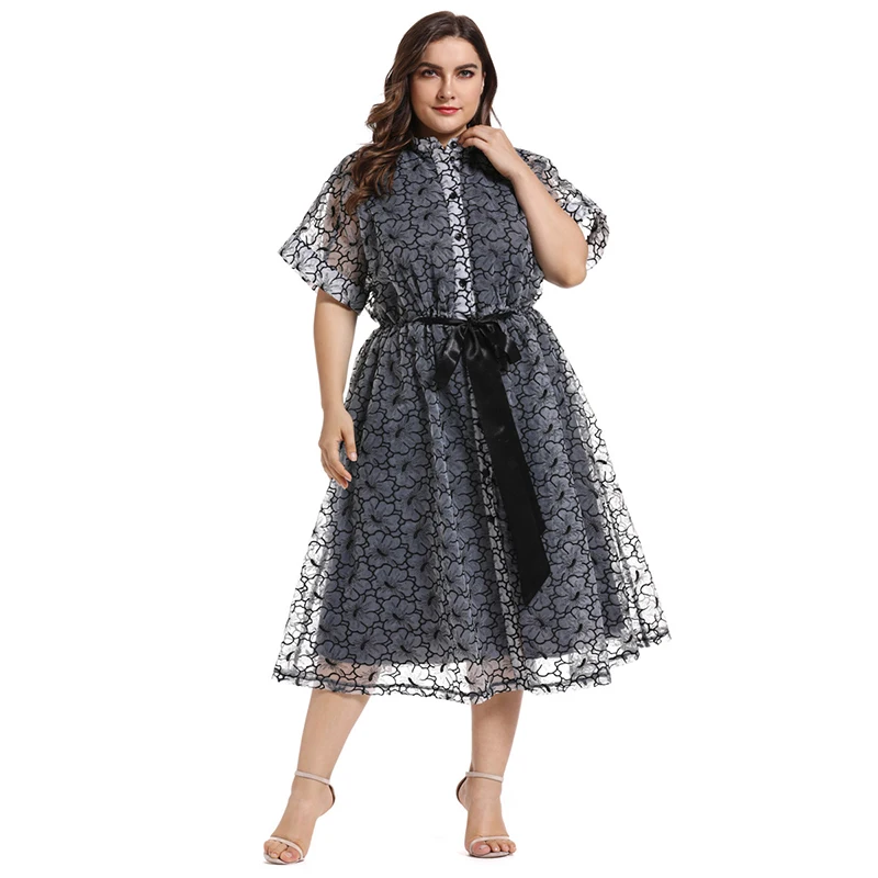 2021 Абая Весенняя мода для женщин размера плюс элегантные со стоячим воротом на