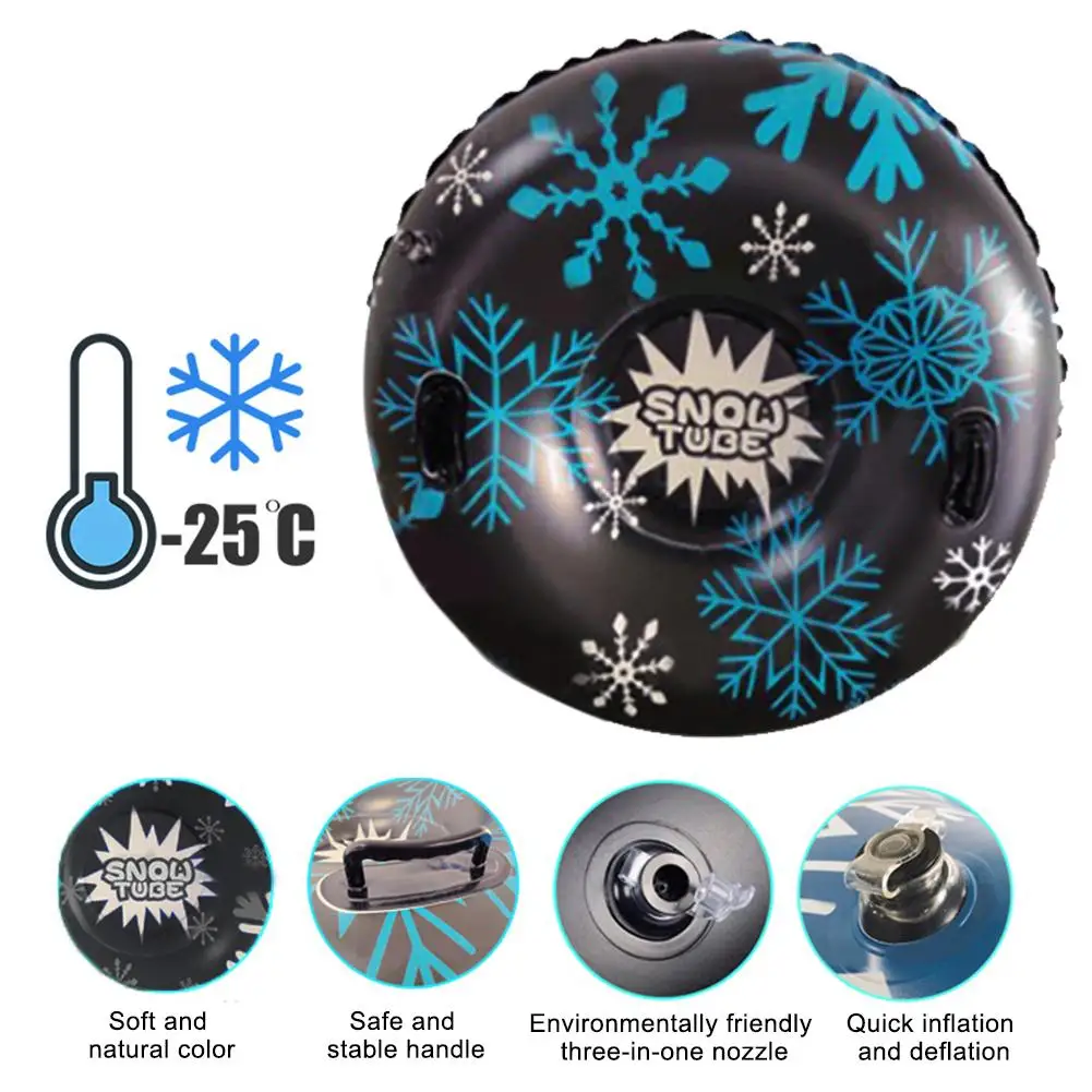 Floated Ski Board PVC Winter Inflatable Circle With Durable Handle Children Adult Snow Tubes Outdoor Skiing Accessories | Спорт и