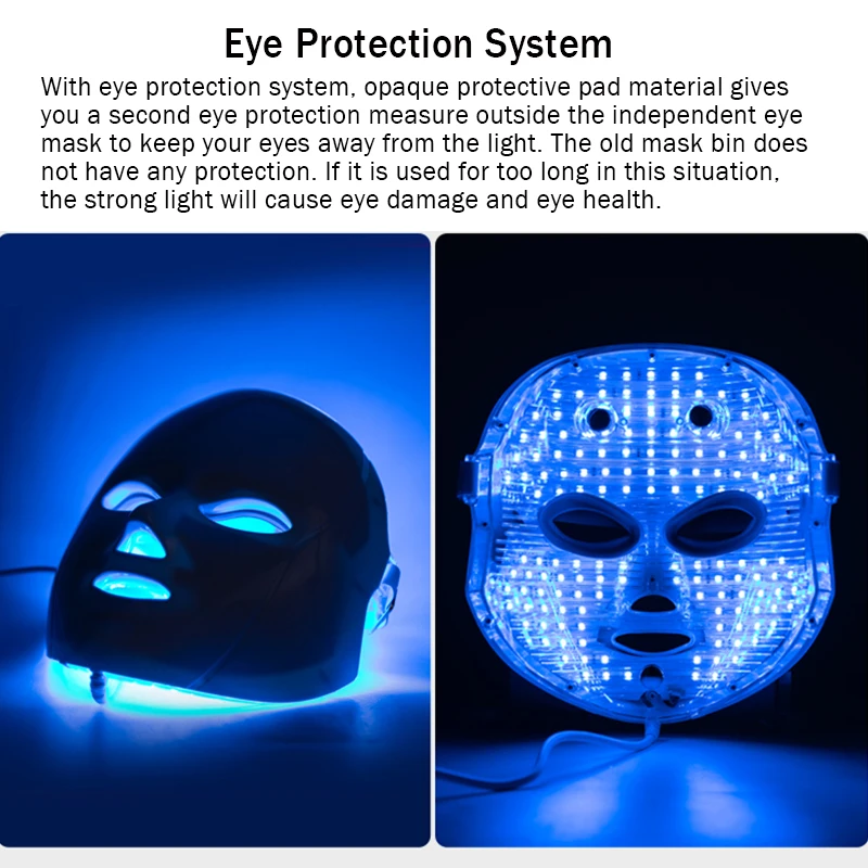 7 цветов светильник светодиодной терапии Маска маска для лица корейский уход за