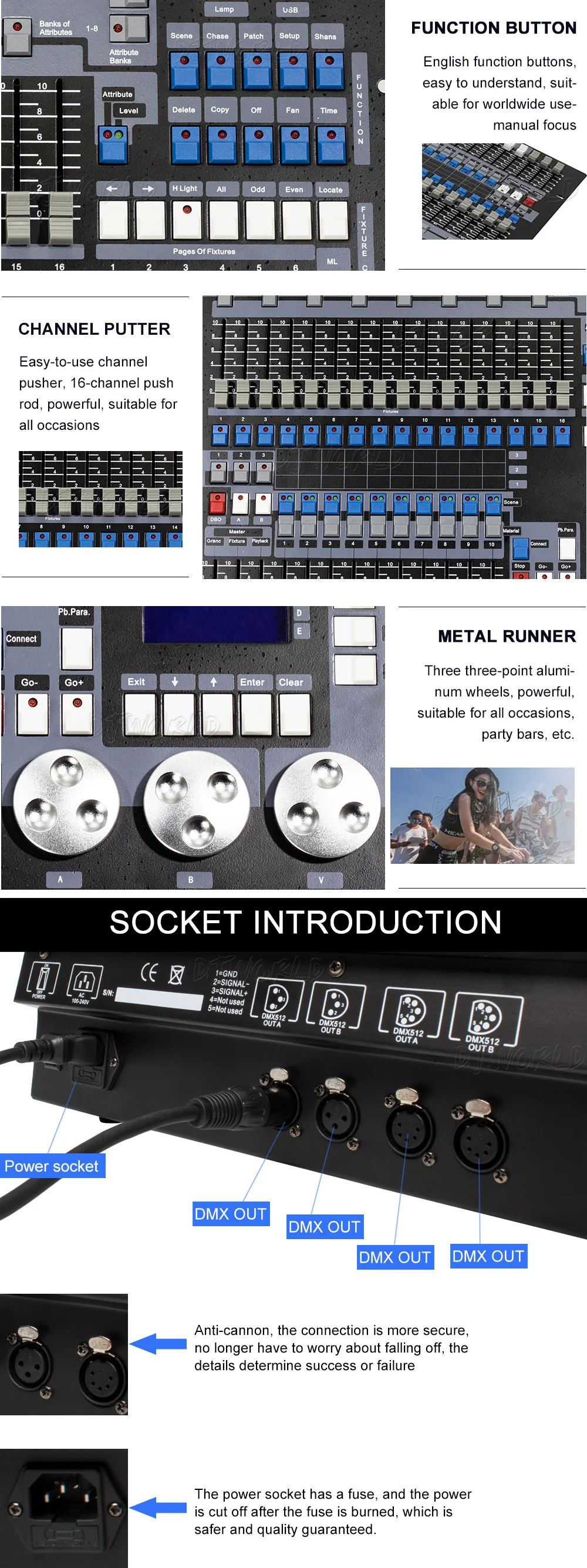 DJworld DMX консоль 1024 контроллер для освещение для сцены DMX 512 DJ контроллер оборудование международный стандарт движущийся головной свет