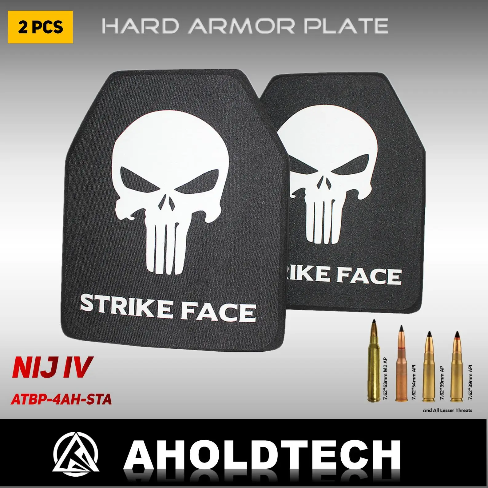 Aholdtech 2 шт. 10X12 NIJ Level IV 4 самостоятельная прочная пуленепробиваемая пластина из пэ и