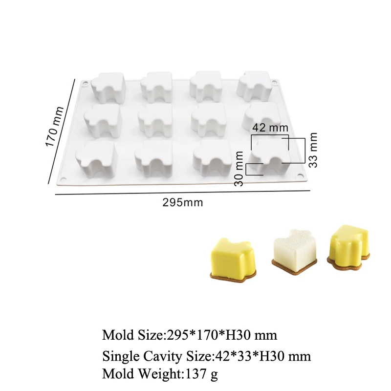 Форма для торта 12 Полость пазл мусс десертная форма силиконовые формы