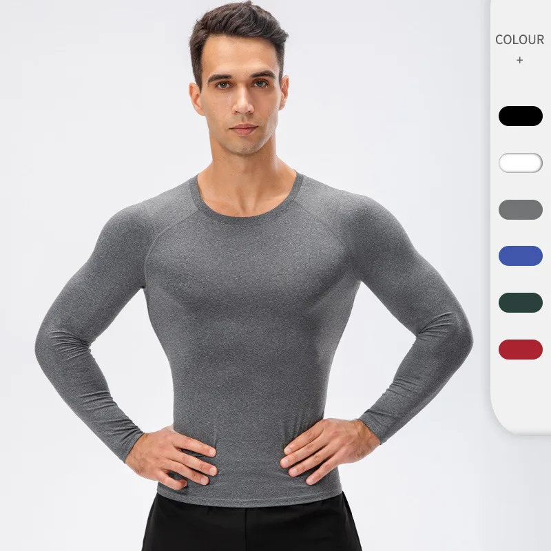 

Autumn Winter Long Sleeve Running Shirt for Men Gym Clothing Dry Fit T Shirt Plus Size Sports Tight XXL Fitness Compression Top