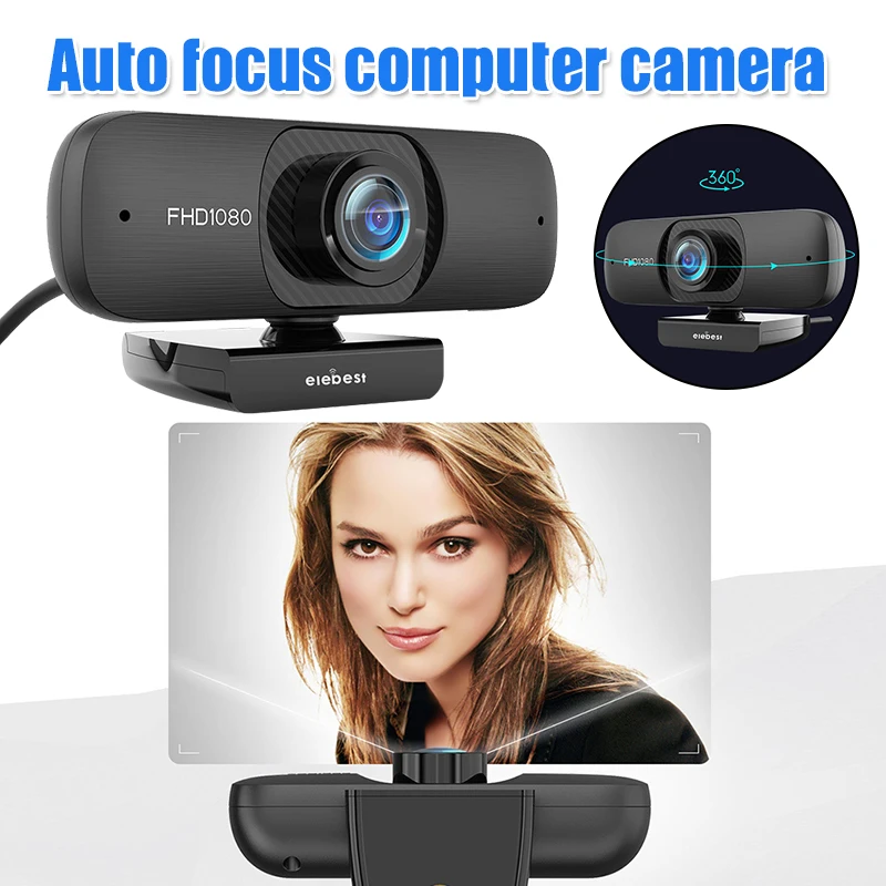 

New 1080p HD Beauty Autofocus Webcam With Noise Reduction Mic And Lens Cover USB Web Camera For Video Conference DOM668