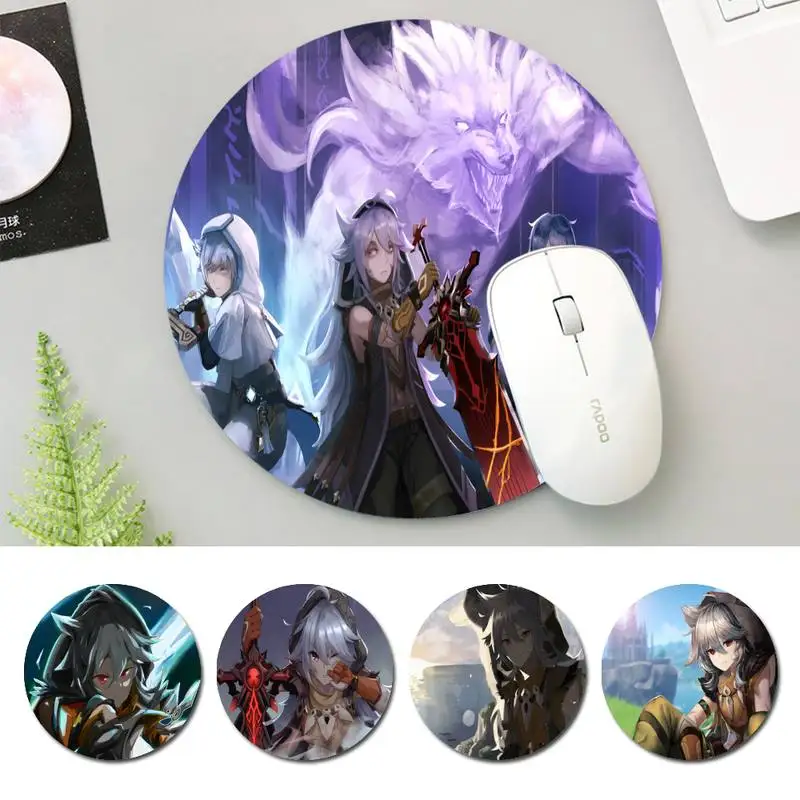

Popolar Genshin Razor Mouse Pad Round Pads Family Laptop Gamer Rubber Mouse Mat MousePad Desk Gaming Mousepad Cup Mat