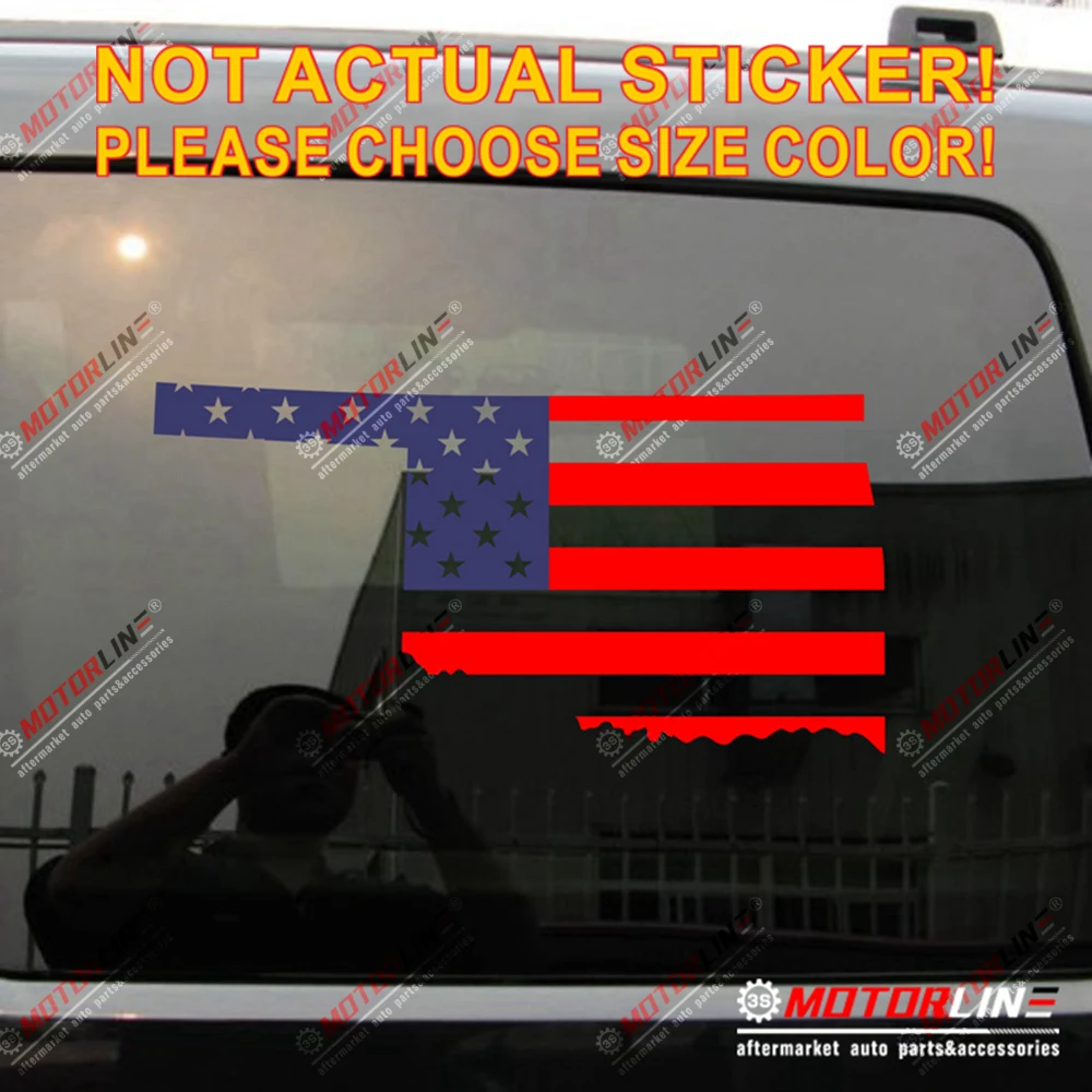 Oklahoma карта штата США флаг наклейка автомобиль винил выбрать размер высечка без