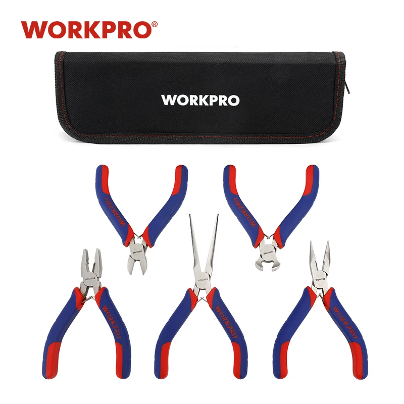  WORKPRO 5 шт мини плоскогубцы Ювелирные плоскогубцы Diagnoal кусачки DIY Набор плоскогубцев 