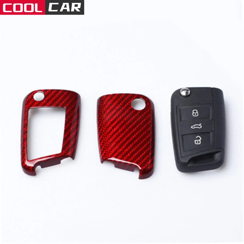 

Carbon Fiber For VW Volkswagen Key Cover Shell LAMANDO Golf 7 MK7 Octavia A7 Seat Leon Ibiza Flip Folding Remote Car Accessories