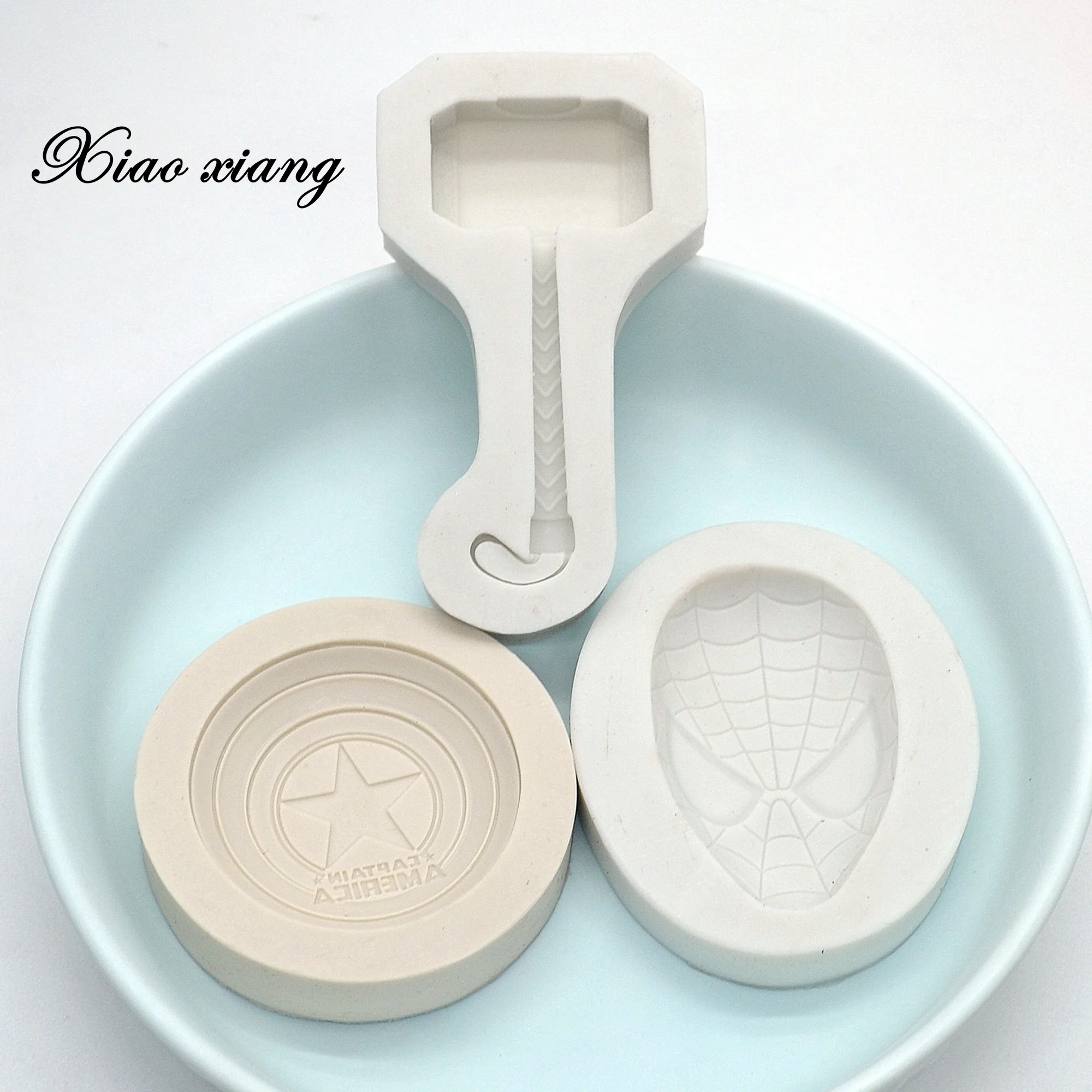 3PC Shield Hammer Mask Silicone Mold For Fondant Cake Decorating Tools Pastry Kitchen Baking Accessories Bakeware M2082 - купить по