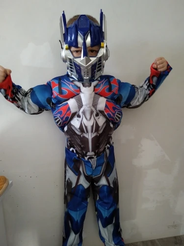 Halloween Kid Boys Optimus Prime Superhero Costume Purim Chest Muscle Jumpsuit  Book Week Children's Day Fancy Dress