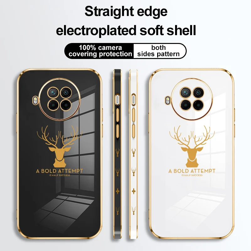 

Fashion Soft Electroplating Deer Head Pattern Phone Case For Xiaomi Redmi Poco X2 M3 F2 F3 Note K30 K40 9 9T Pro Max Power Cover