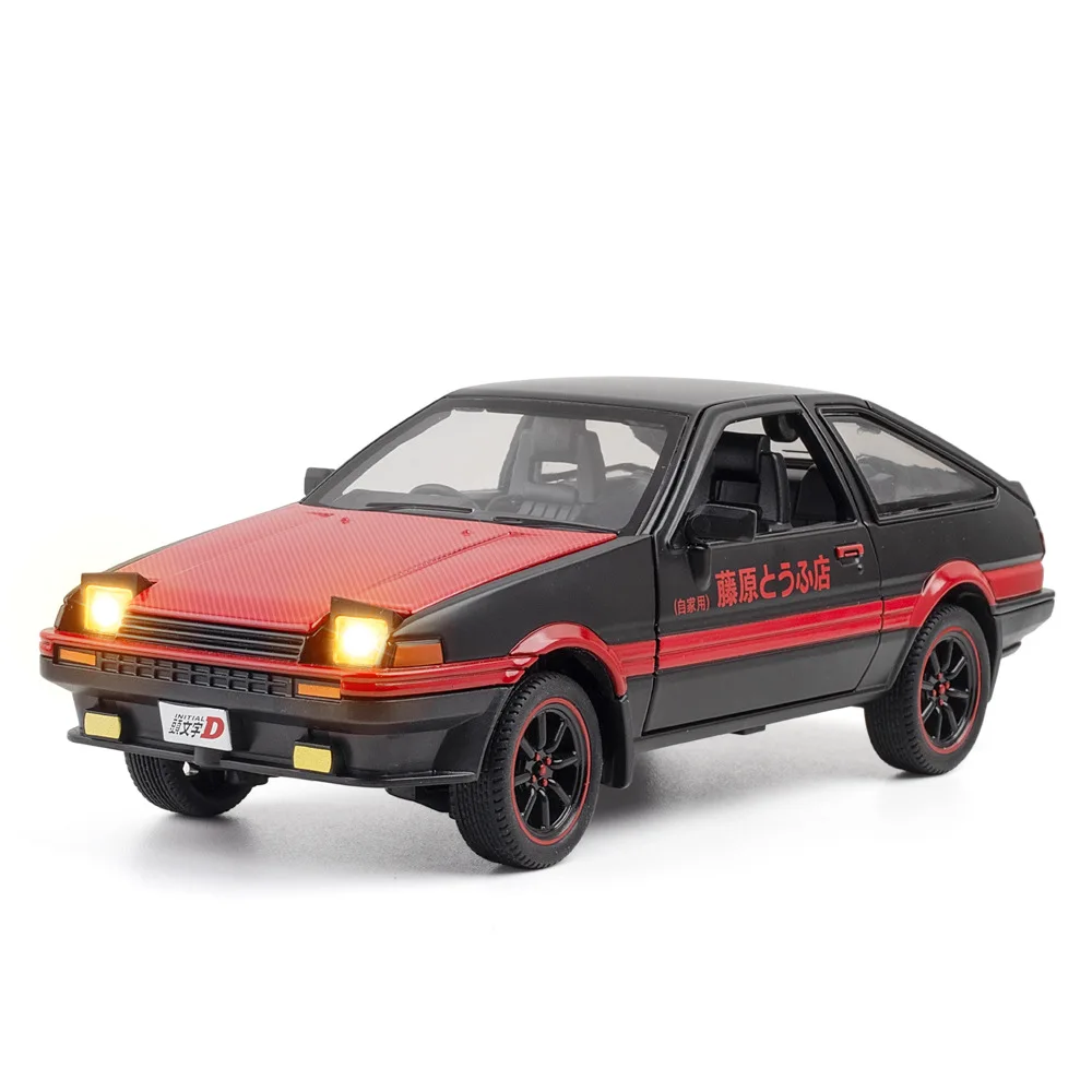 

1:24 высококлассная имитация Fujiwara ae86, сплав, автомобиль, акустическая модель, орнамент, детские игрушки для подарка