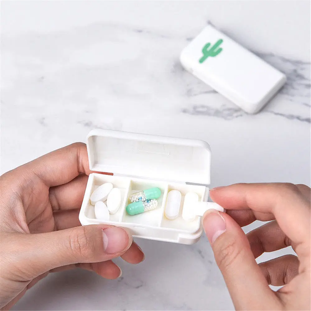 Простой мини контейнер для таблеток портативные коробочки лекарств 3 сетки