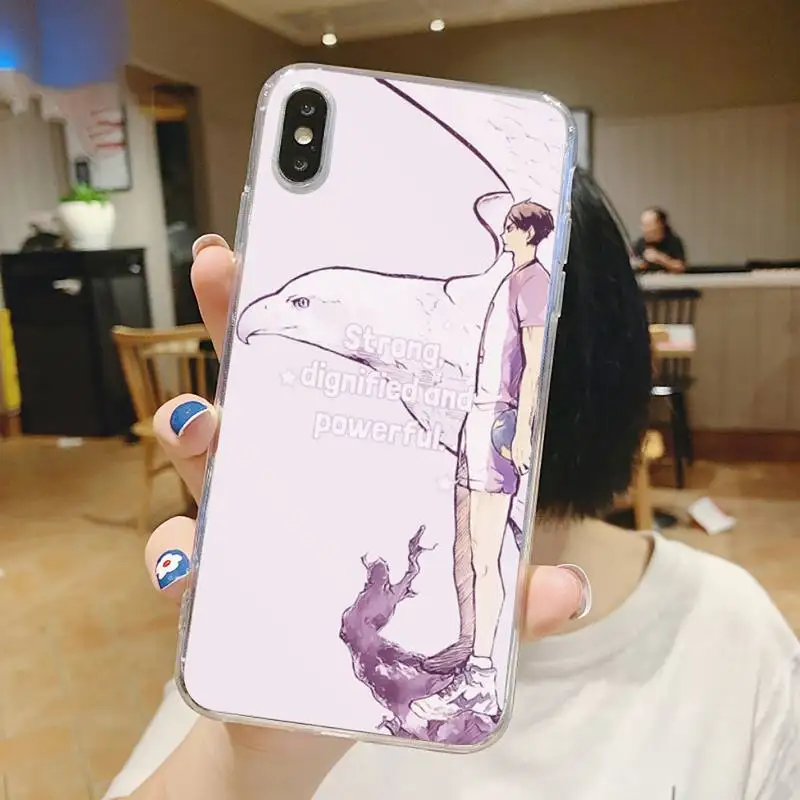 

Ushijima Wakatoshi Shiratorizawa Haikyuu Phone Case Transparent for iPhone 6 7 8 11 12 s mini pro X XS XR MAX Plus