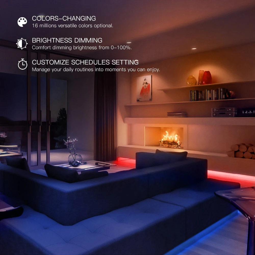 

Yeelight RGB LED 2M Smart Light Strip Smart Home for Mi Home APP WiFi Works with Alexa Google Home Assistant 16 Million Colorful