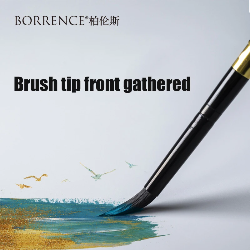 BORRENCE Artist Black Swan Portable Watercolor Brush Round Point Aluminum Penholder Squirrel Hair Paint Brush Sketching Painting images - 6