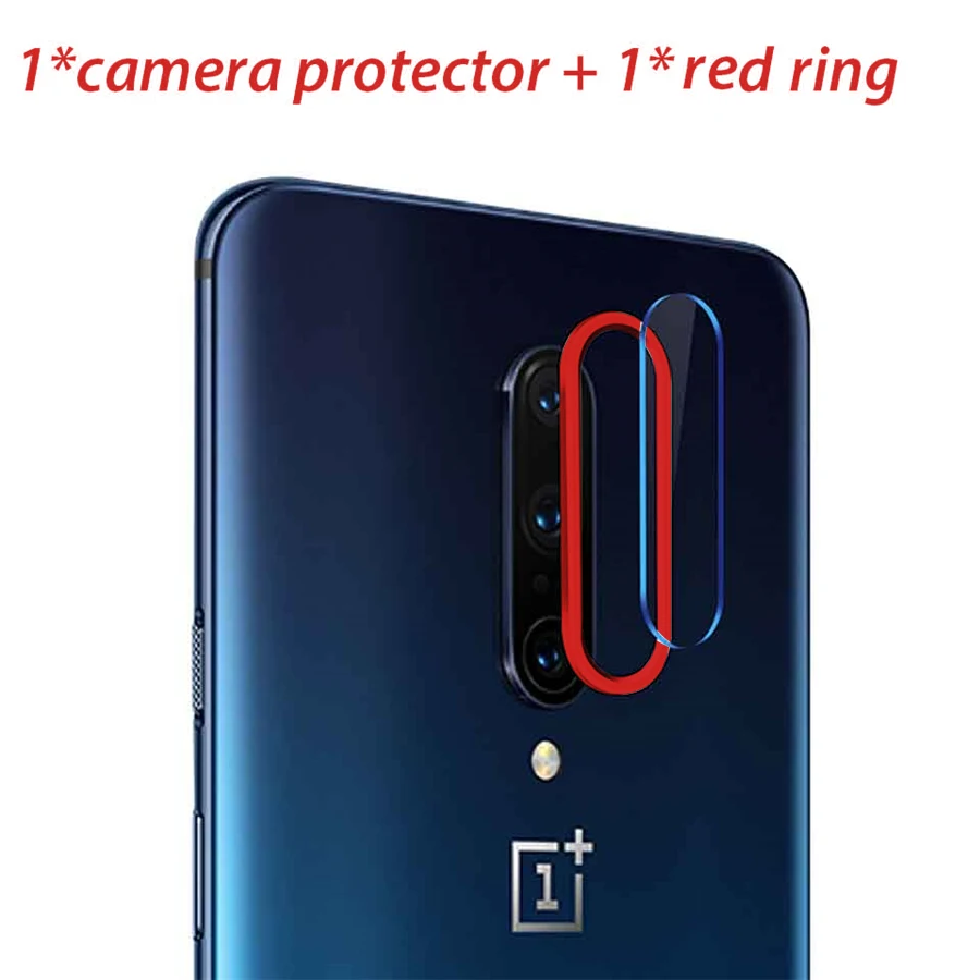 Для OnePlus 7 Pro металлическое заднее защитное кольцо для объектива+ Закаленное стекло пленка для объектива камеры для 1+ 7 защитная пленка для экрана - Цвет: Red