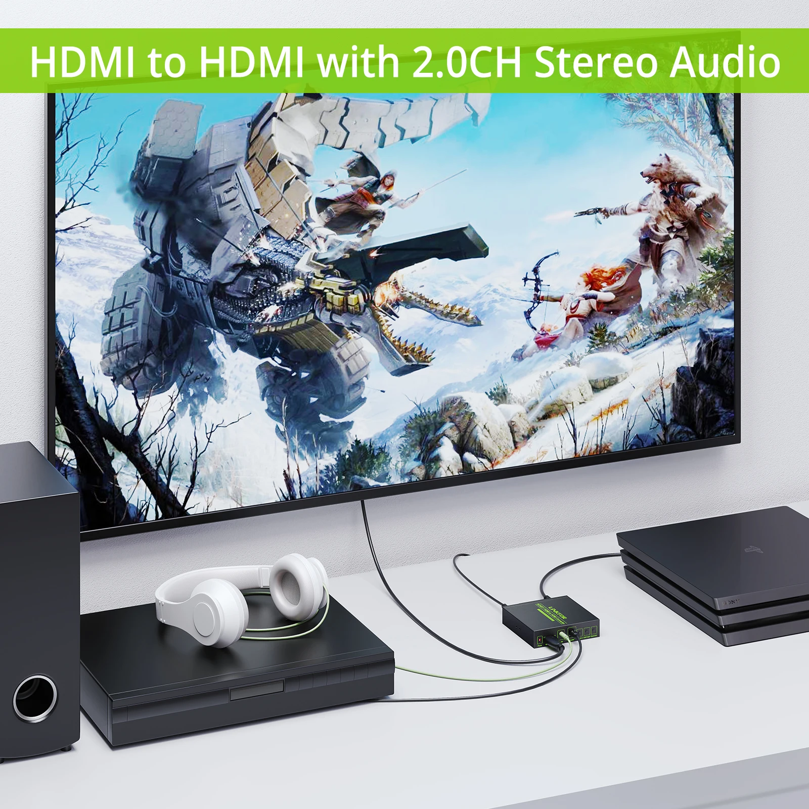 Tanie LiNKFOR SCART Konwerter HDMI Na HDMI Obsługuje Sygnały Wideo RGB I CVBS Na HDMI 720P/1080P Z Gniazdem 3.5mm Dla HDTV