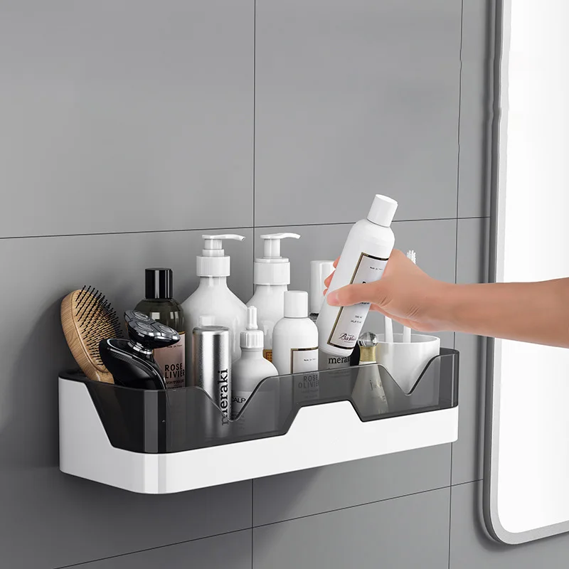 

Wall Mount Bathroom Shelf Shampoo Holder Toothbrush Shower Holder Storage Basket Cosmetic Rack Home Organizer Bath Accessories