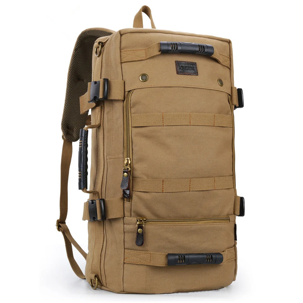Мужская большая холщовая дорожная сумка рюкзак для альпинизма мужская Холщовая