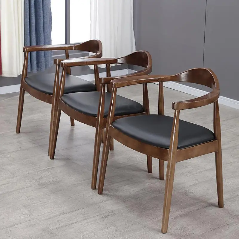 Кресло президентское из твердой древесины скандинавский стул на спине для