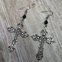 trendy cross dangle drop earrings for women korean trend punk goth gothic vintage statement fashion jewelry steampunk bijoux