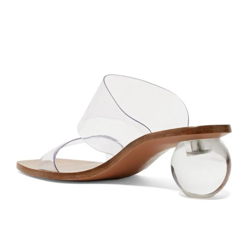 Женские шлепанцы из ПВХ прозрачные сандалии с квадратным носком на квадратном