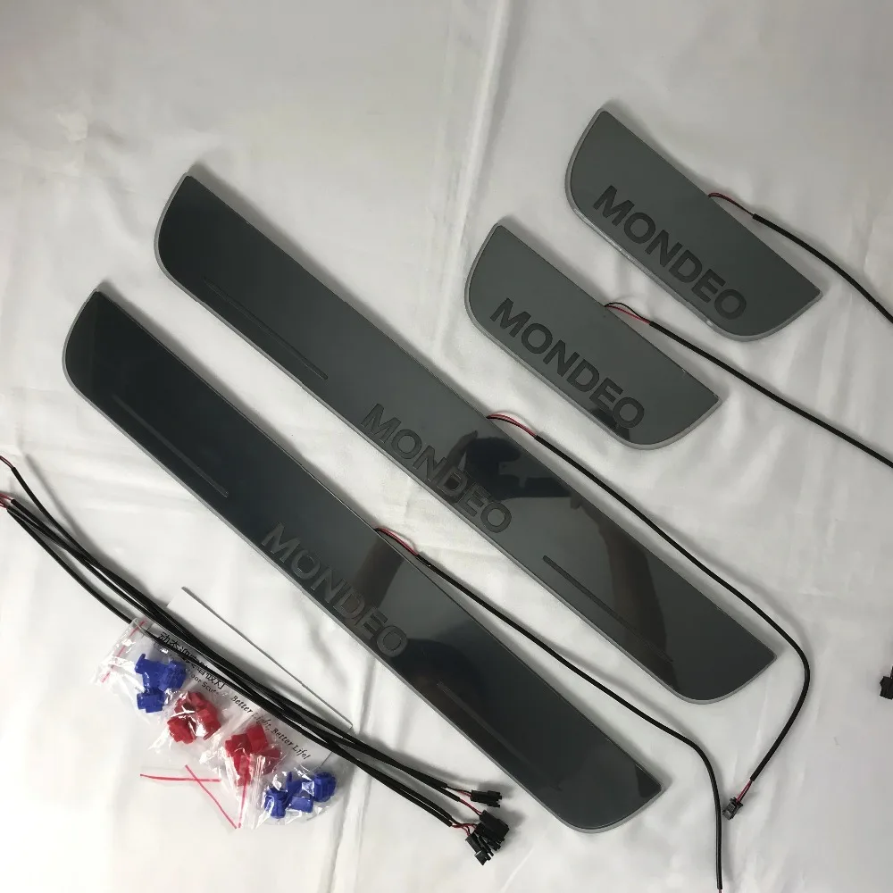 

Express delivery led door sill plate strip welcome light threshold guard protectors for ford mondeo