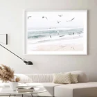 Картины с изображением пляжа, прибрежной чайки, пейзажа, самоклеящиеся настенные наклейки, настенные художественные принты, плакаты для украшения гостиной